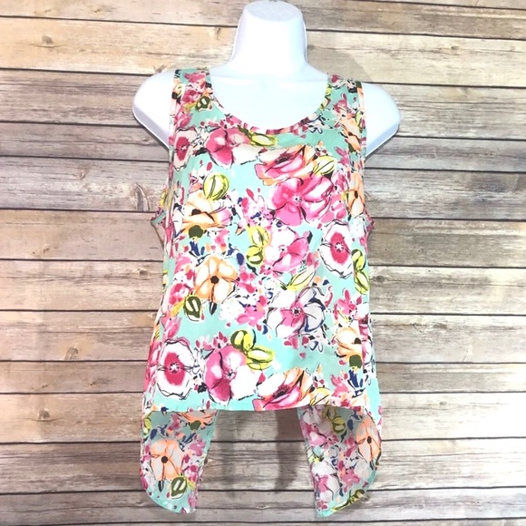 Foreign Exchange Mint floral cut-out back blouse - Picture 2 of 8